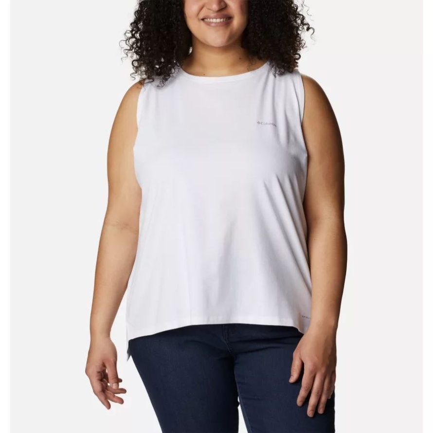 White Women's Sun Trek Tank Plus Size Columbia