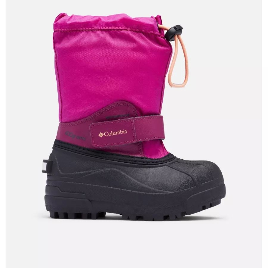 Wild Fuchsia/Bright Nectar Little Kids' Powderbug Forty Snow Boot Columbia