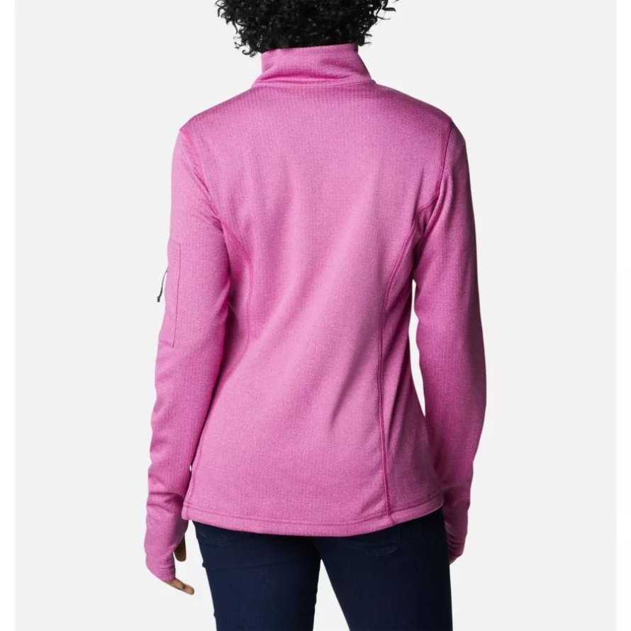 Wild Fuchsia Heather Women's Park View Grid Half Zip Fleece Pullover Columbia