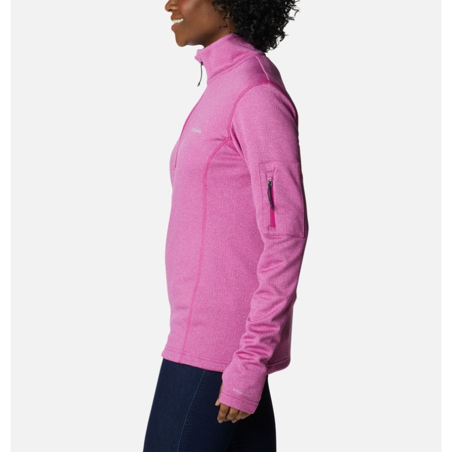 Wild Fuchsia Heather Women's Park View Grid Half Zip Fleece Pullover Columbia