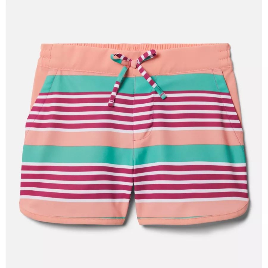 Wild Fuchsia Milo Stripe Girls' Sandy ShoresBoard Shorts Columbia