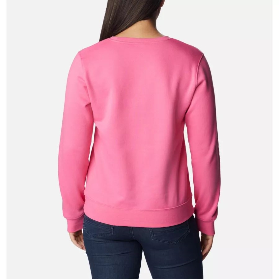 Wild Geranium/White Logo Columbia Women's Columbia Trek Graphic Crew Sweatshirt