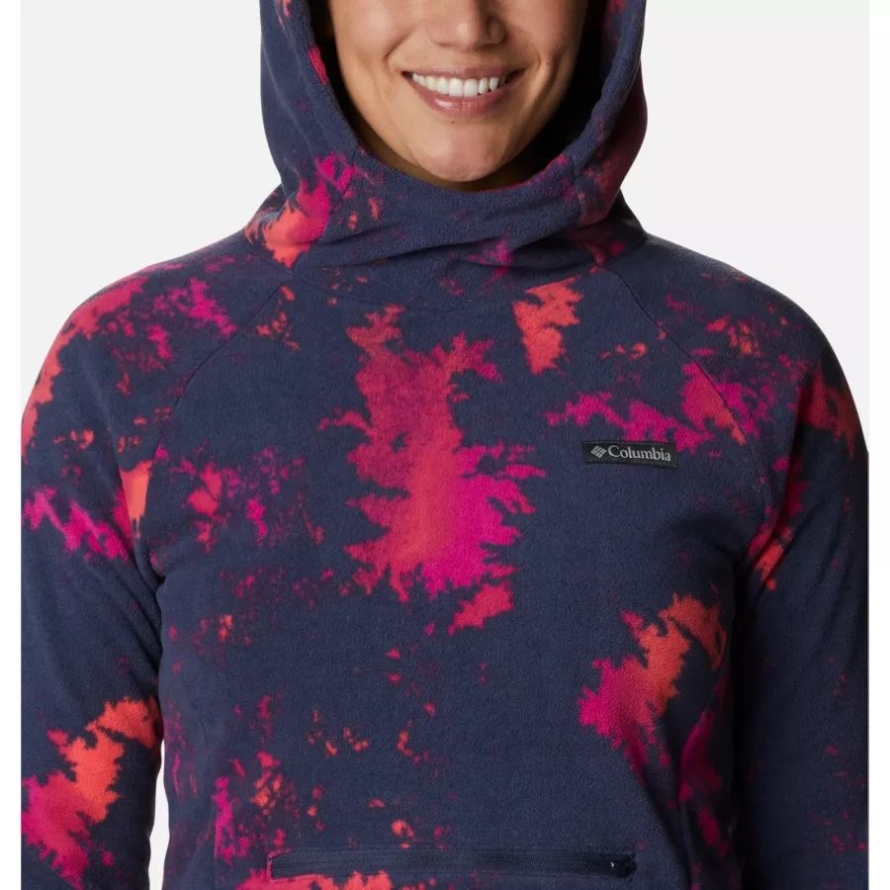 Women's Ali Peak Hooded Fleece Columbia Nocturnal Lookup Print
