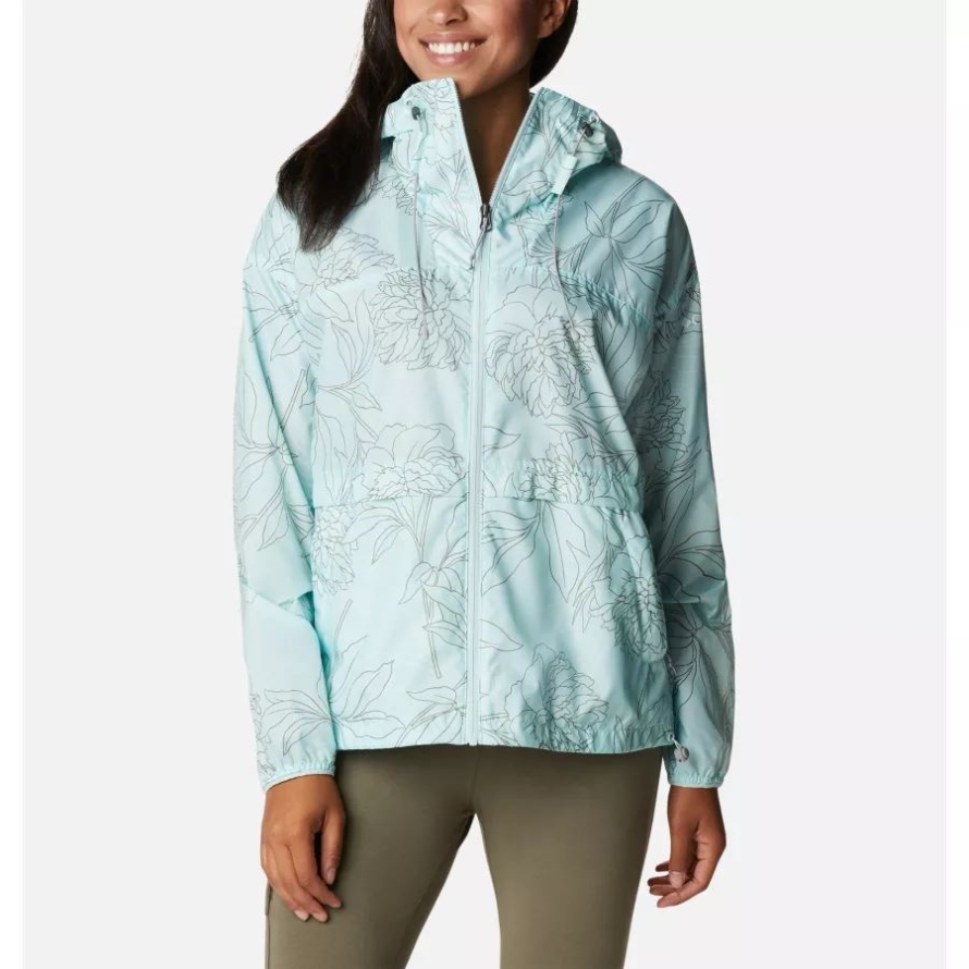 Women's Alpine Chill Windbreaker Jacket Icy Morn Leafy Lines Columbia