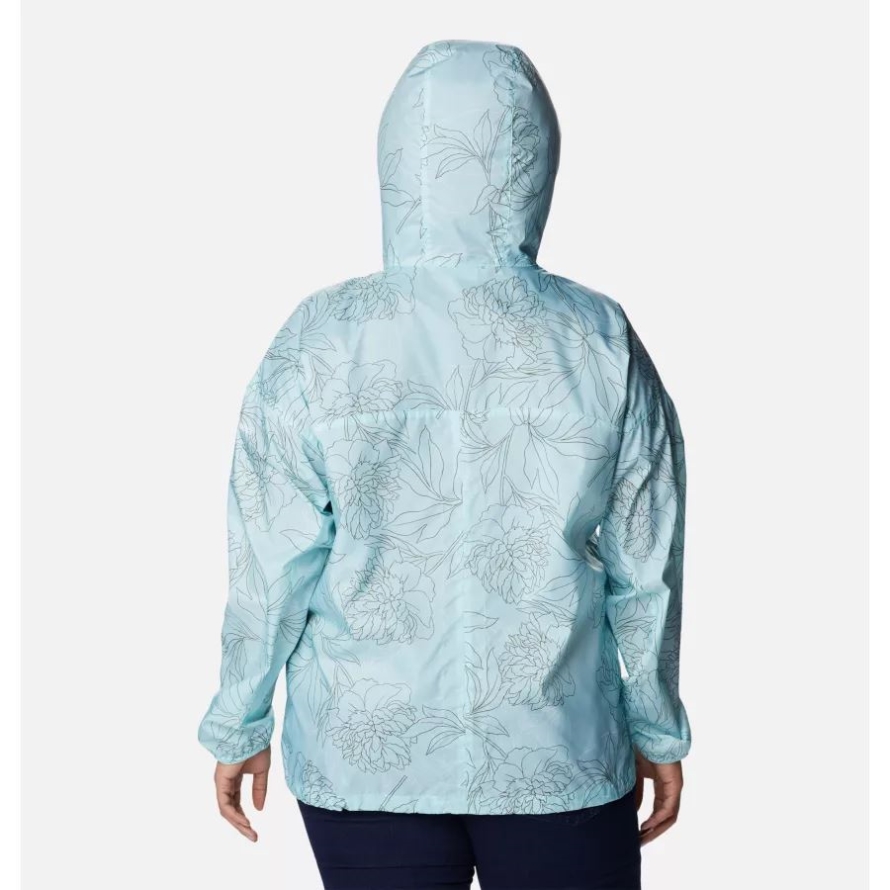 Women's Alpine Chill Windbreaker Jacket Plus Size Columbia Icy Morn Leafy Lines