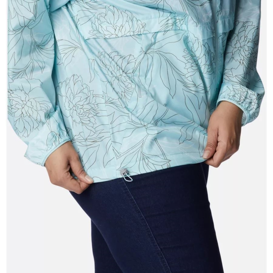 Women's Alpine Chill Windbreaker Jacket Plus Size Columbia Icy Morn Leafy Lines