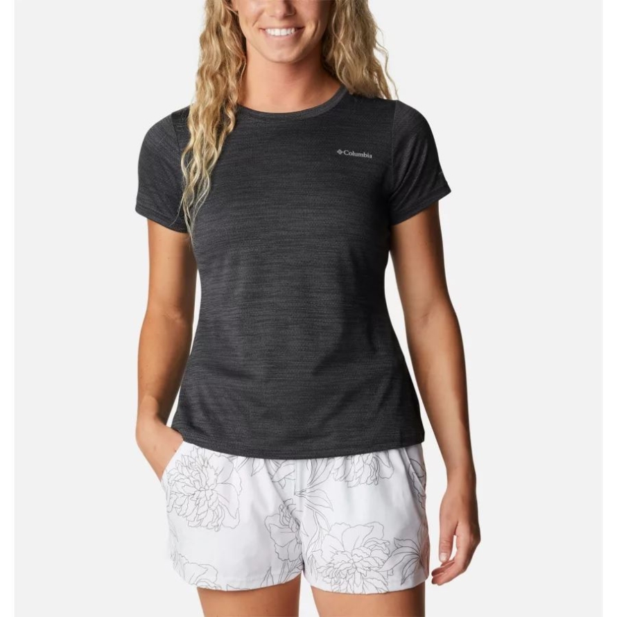 Women's Alpine Chill Zero Short Sleeve Shirt Black Heather Columbia