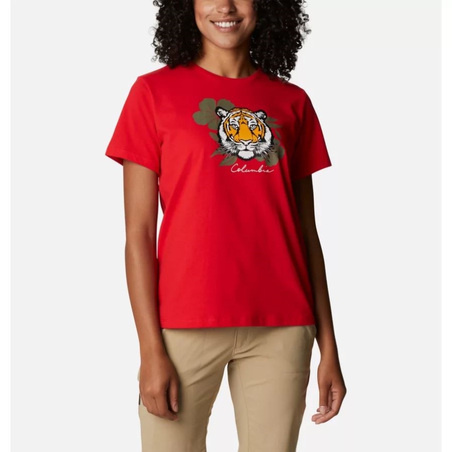 Women's Alpine Way Screen T-Shirt II Bright Red/Love the Tigers Columbia