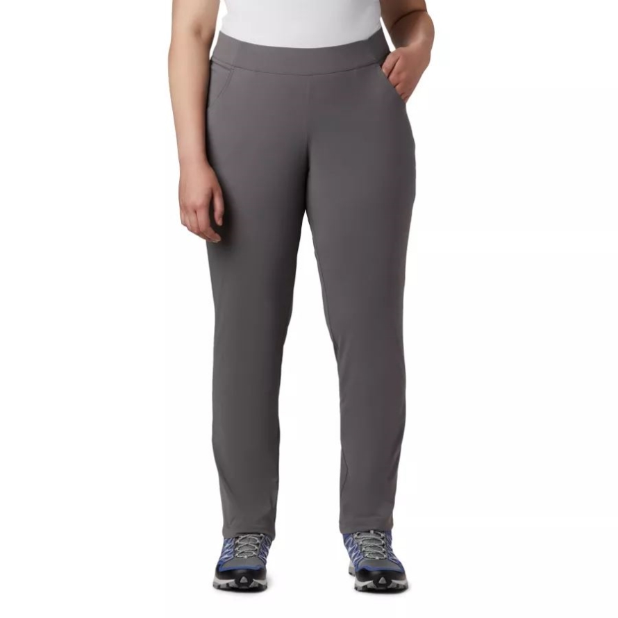 Women's Anytime Casual Pull On Pants Plus Size Columbia City Grey