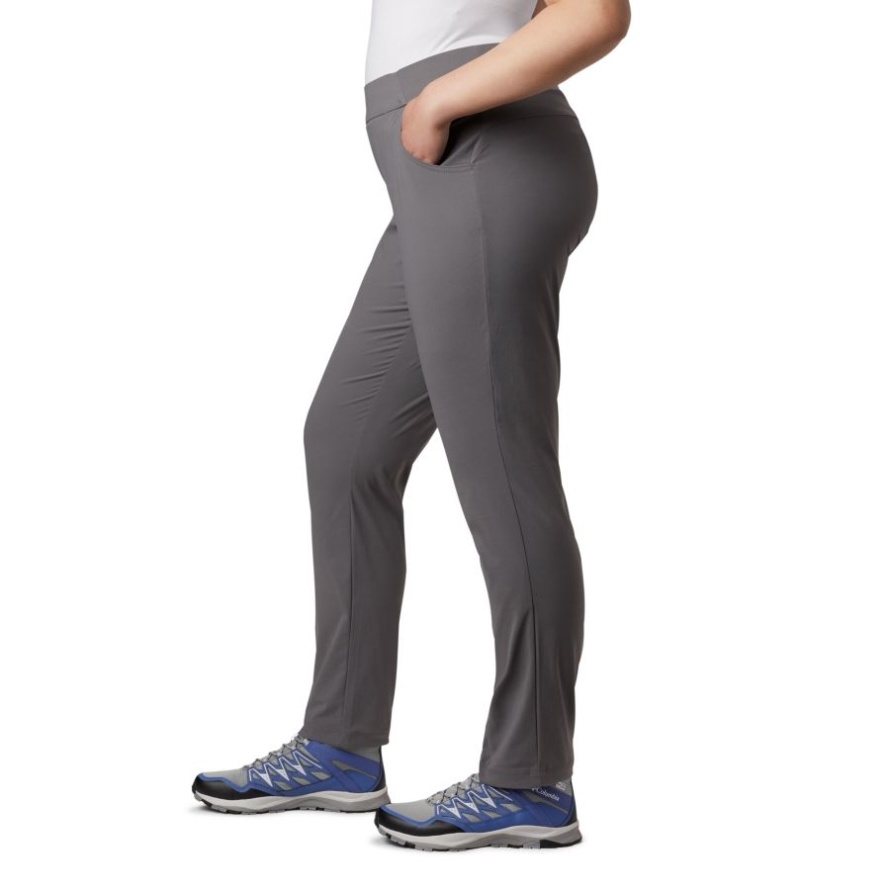 Women's Anytime Casual Pull On Pants Plus Size Columbia City Grey