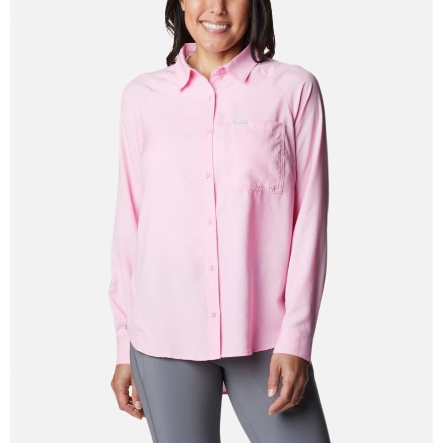 Women's Anytime Lite Long Sleeve Shirt Columbia Wild Rose