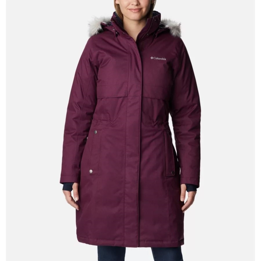 Women's Apres Arson Winter Long Down Jacket Marionberry Columbia