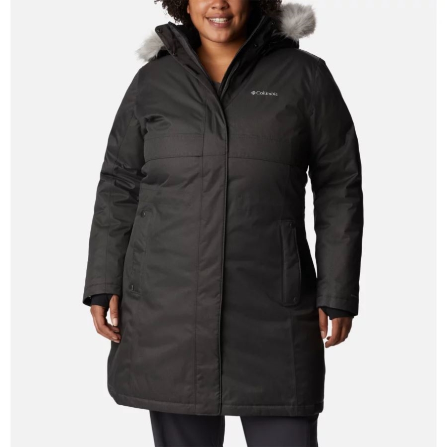 Women's Apres Arson Winter Long Down Jacket Plus Size Black Columbia