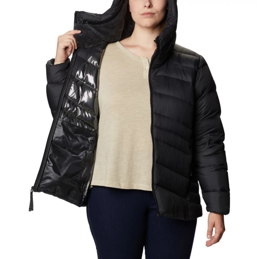 Women's Autumn Park Down Hooded Jacket Plus Size Columbia Black