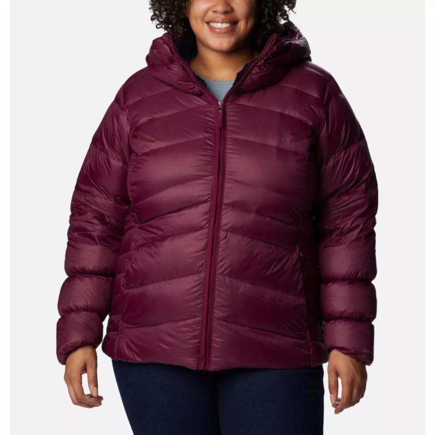 Women's Autumn Park Down Hooded Jacket Plus Size Marionberry Columbia