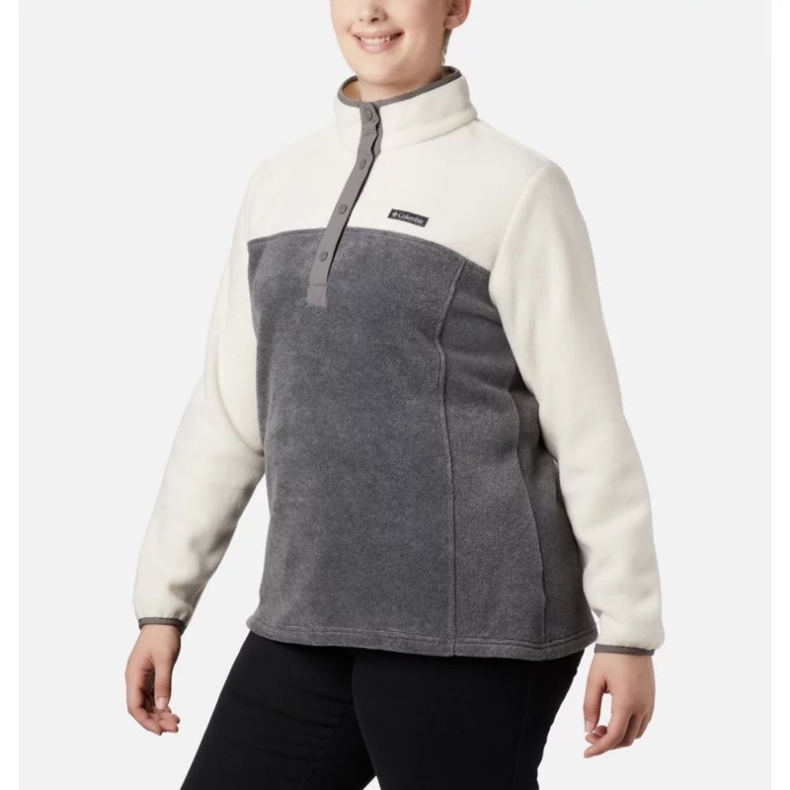 Women's Benton Springs 1/2 Snap Pullover Plus Size City Grey Heather/Chalk Columbia