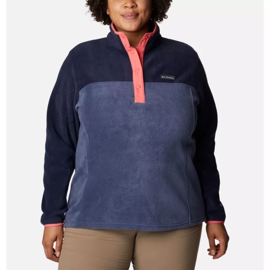 Women's Benton Springs 1/2 Snap Pullover Plus Size Columbia Brand Nocturnal/Dark Nocturnal