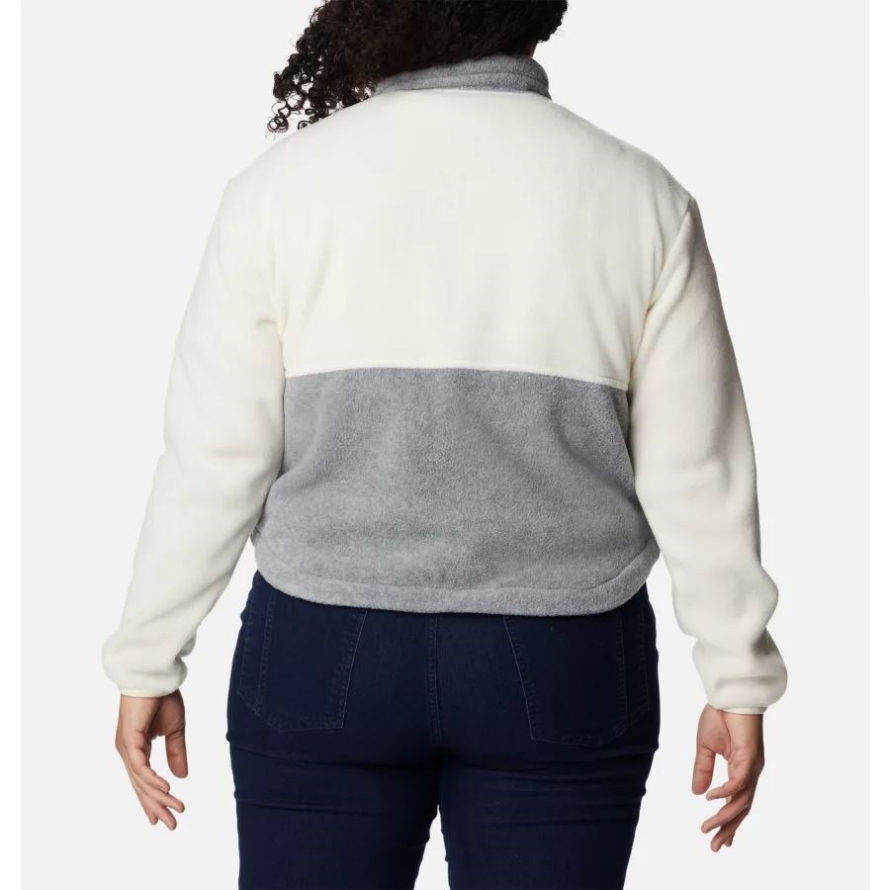 Women's Benton Springs Colorblock Full Zip Plus Size Chalk/Light Grey Heather Columbia