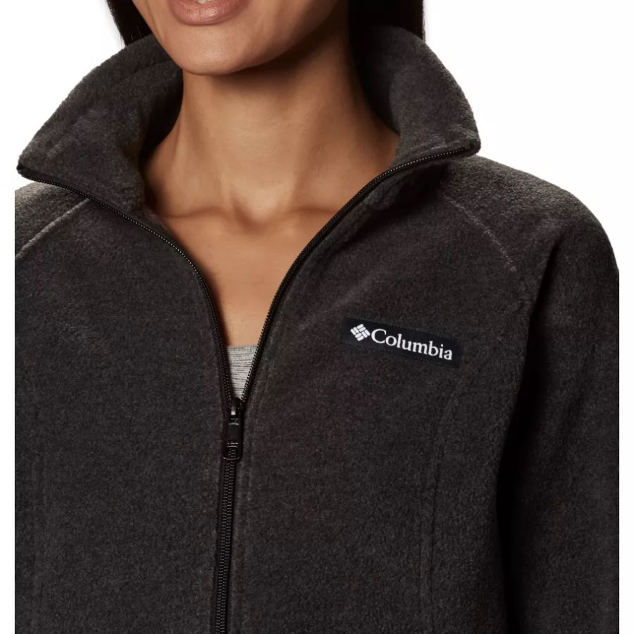 Women's Benton Springs Full Zip Fleece Petite Charcoal Heather Columbia