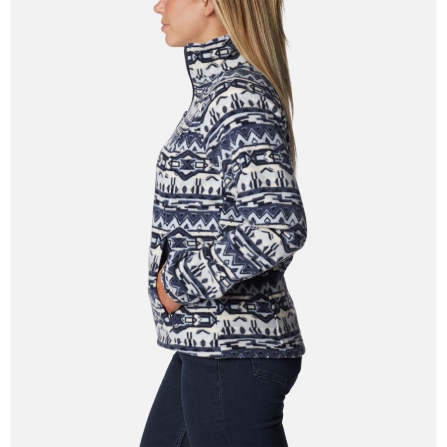 Women's Benton Springs Printed Full Zip Fleece Jacket Nocturnal 80s Stripe Columbia