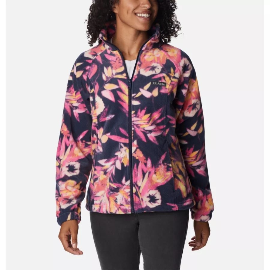 Women's Benton Springs Printed Full Zip Fleece Jacket Wild Geranium/Wisterian Columbia