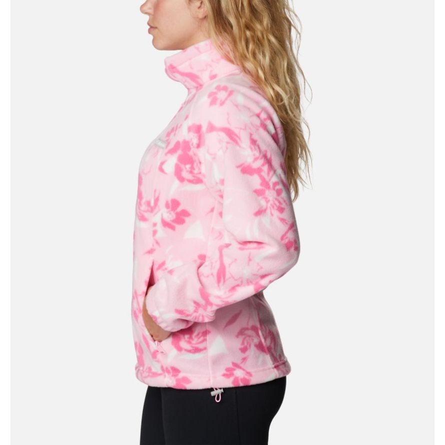 Women's Benton Springs Printed Full Zip Fleece Jacket Wild Rose/Pop Flora Tonal Columbia