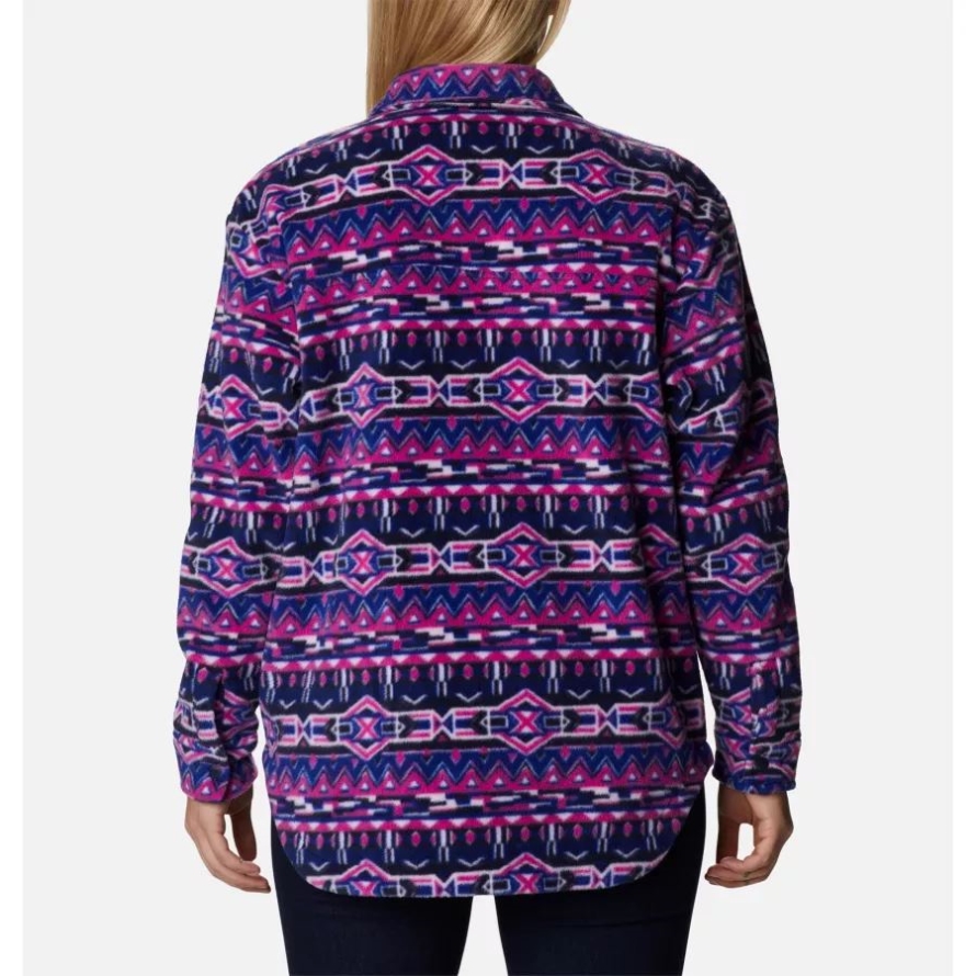 Women's Benton Springs Shirt Jacket Columbia Dark Sapphire 80s Stripe Print
