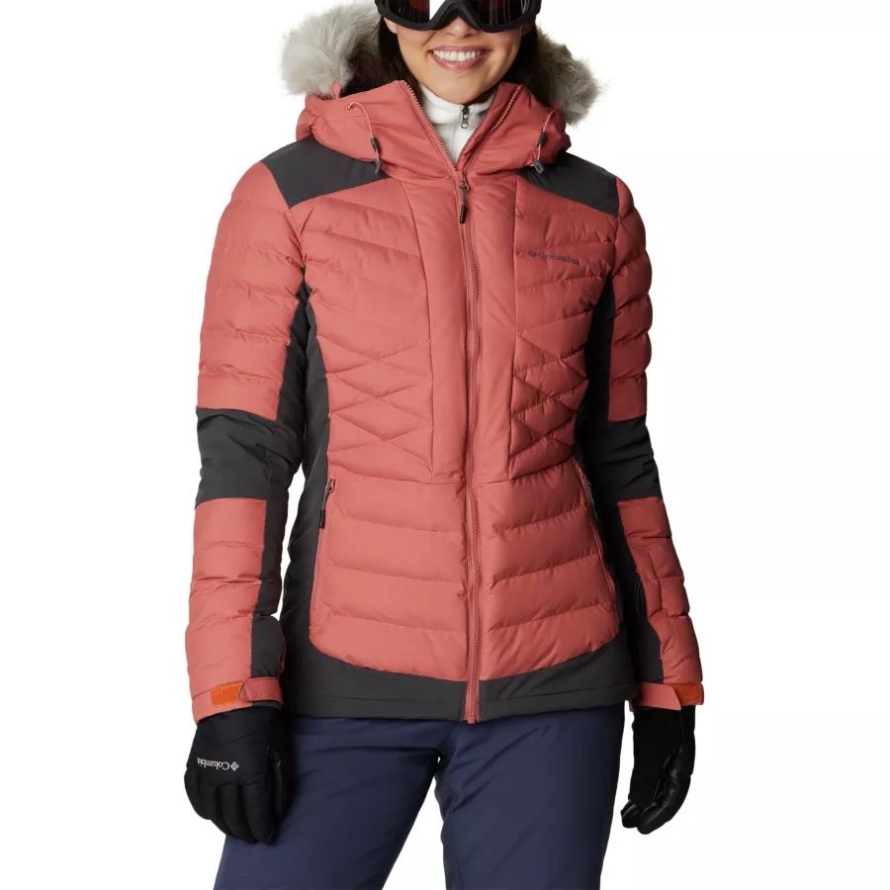 Women's Bird Mountain Ski Synthetic Down Jacket Columbia Dark Coral/Shark