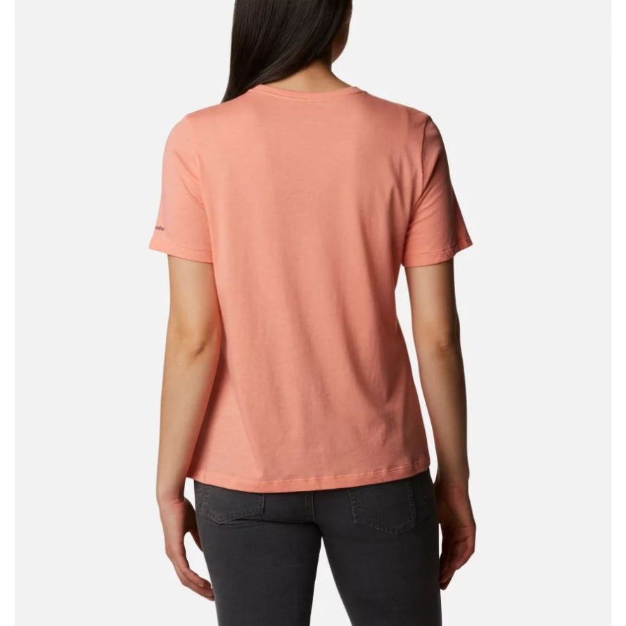 Women's Bluebird Day Relaxed Crew Neck Shirt Columbia Coral Reef Heather/CSC Gem Confetti