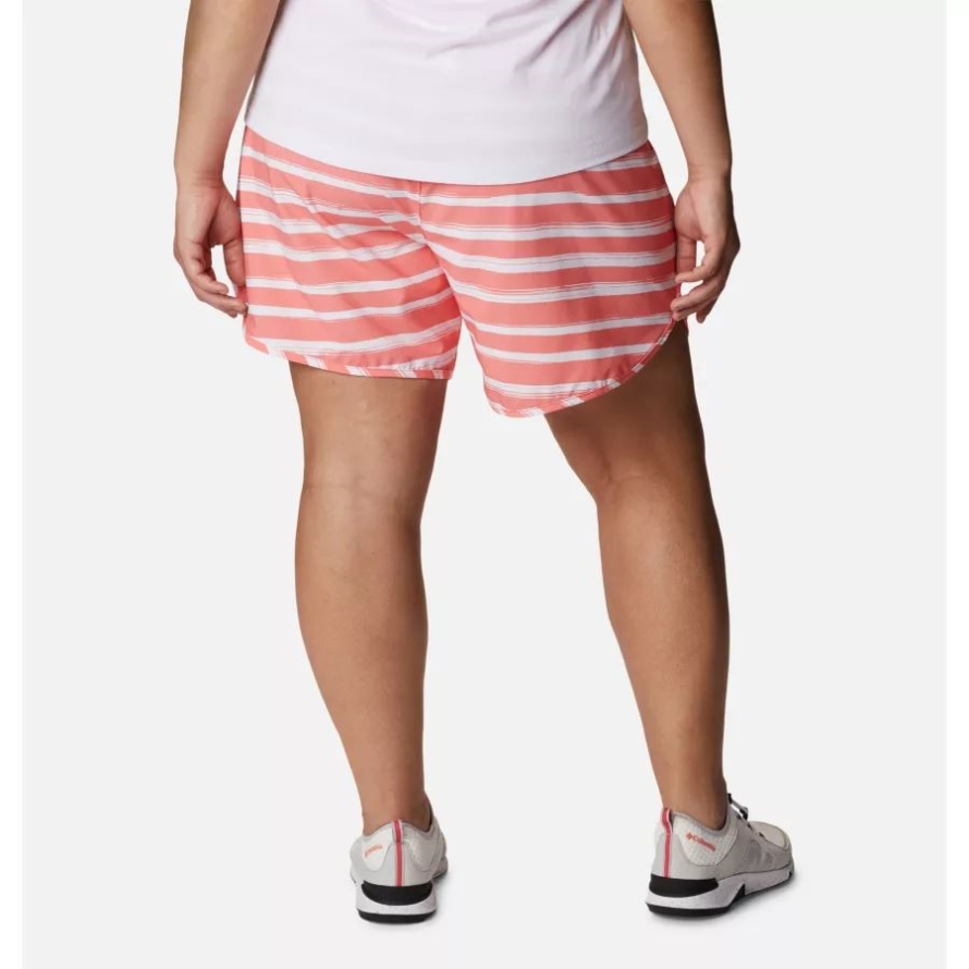 Women's Bogata Bay Stretch Printed Shorts Plus Size Coral Reef Brush Stripe Columbia
