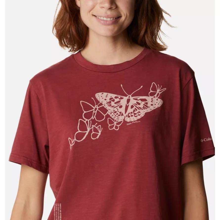 Women's Break it Down T-Shirt Columbia Marsala Red/Graphic Butterfly