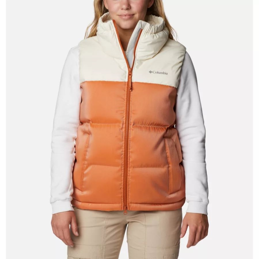 Women's Bulo Point Down Puffer Vest Columbia Chalk/Warm Copper Sheen