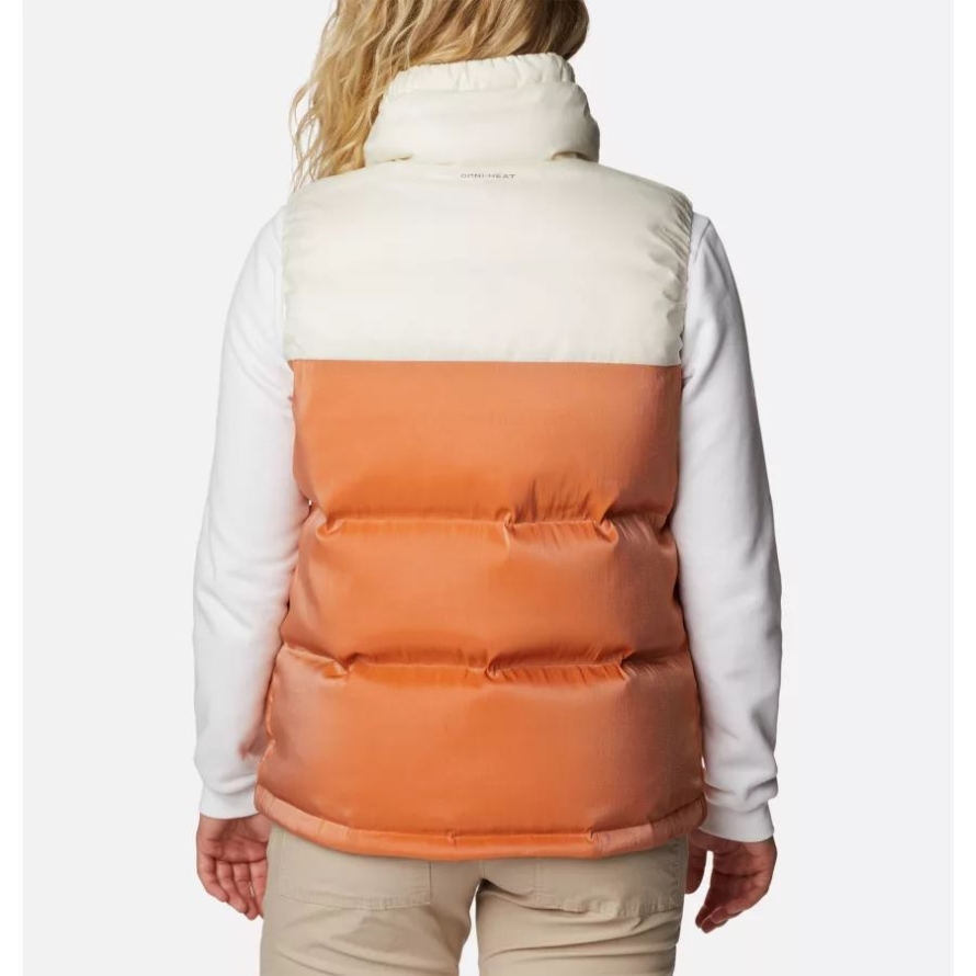Women's Bulo Point Down Puffer Vest Columbia Chalk/Warm Copper Sheen