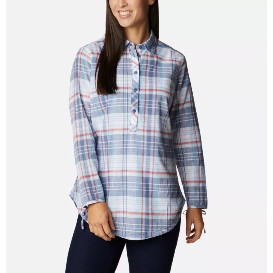 Women's Camp Henry II Tunic Columbia Faded Sky Plaid