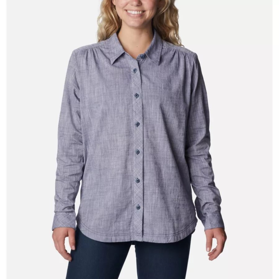 Women's Camp Henry III Long Sleeve Shirt Columbia Nocturnal Chambray