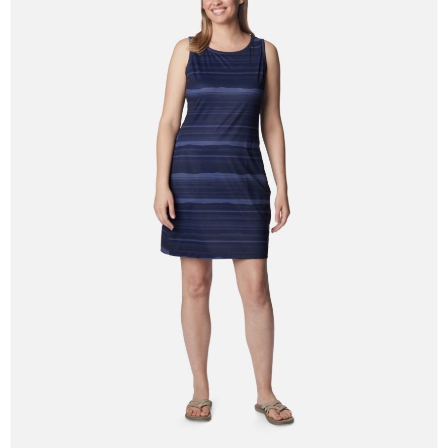 Women's Chill River Printed Dress Columbia Nocturnal/Horizons Stripe