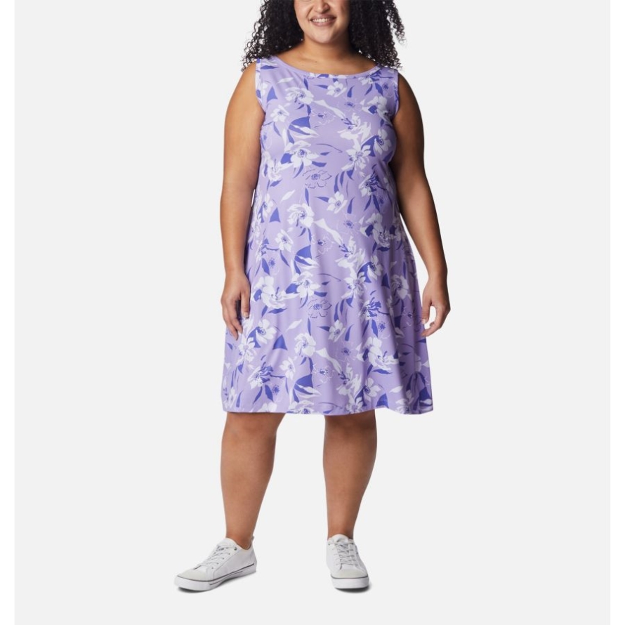 Women's Chill River Printed Dress Plus Size Columbia Frosted Purple/Pop Flora Tonal