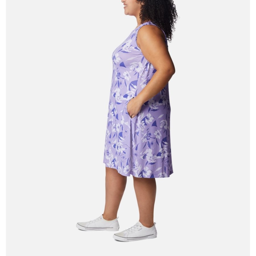 Women's Chill River Printed Dress Plus Size Frosted Purple/Pop Flora Tonal Columbia
