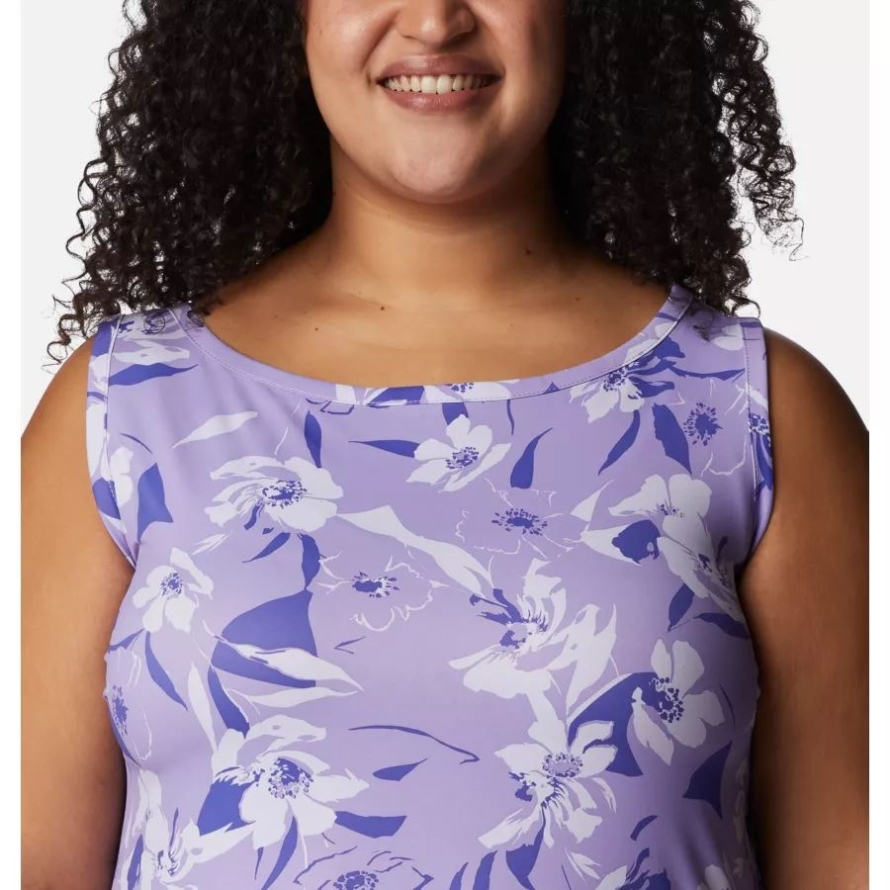 Women's Chill River Printed Dress Plus Size Frosted Purple/Pop Flora Tonal Columbia