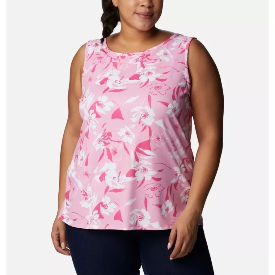 Women's Chill River Tank Plus Size Columbia Wild Rose/Pop Flora Tonal
