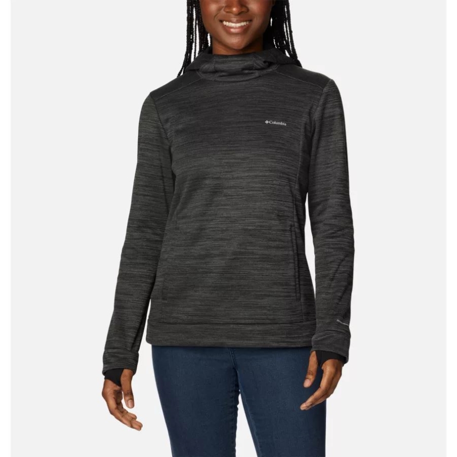 Women's Claudia Ridge Fleece Hoodie Black Heather Columbia