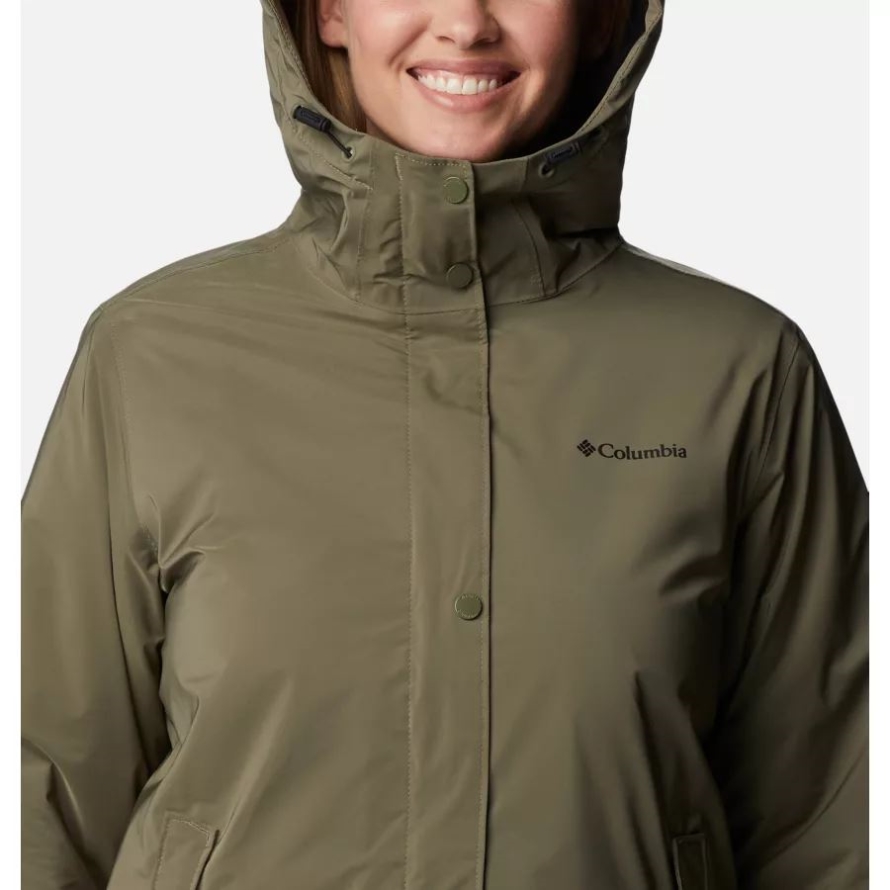 Women's Clermont Lined Rain Jacket Columbia Stone Green