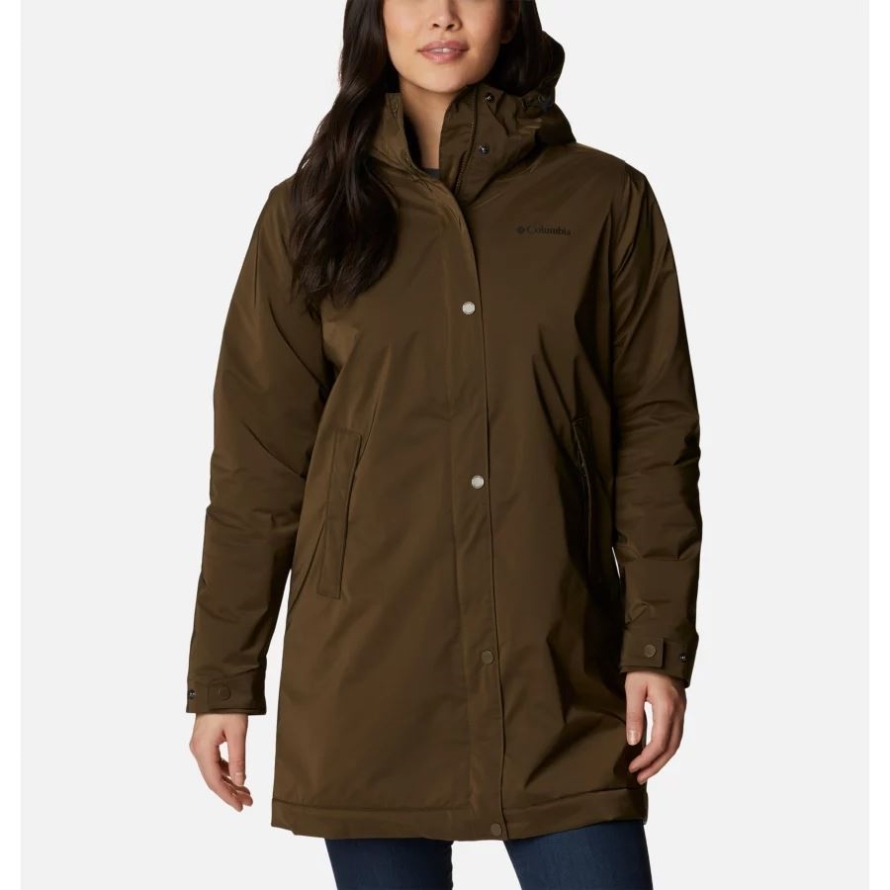 Women's Clermont Lined Rain Jacket Olive Green Columbia