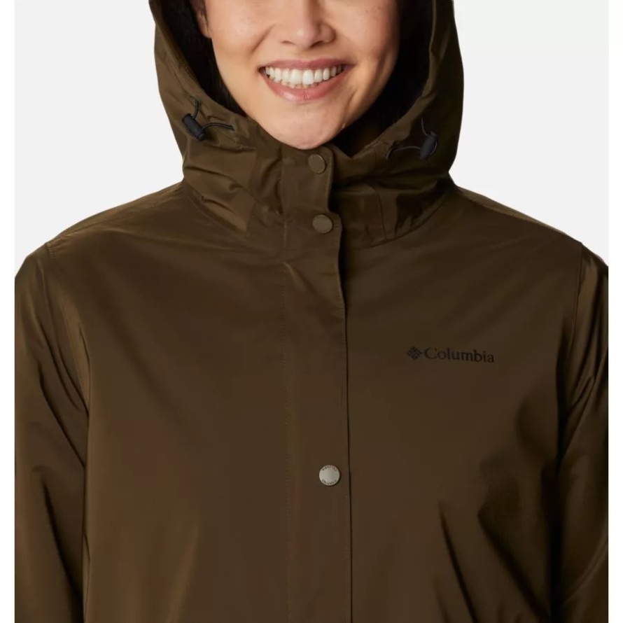 Women's Clermont Lined Rain Jacket Olive Green Columbia