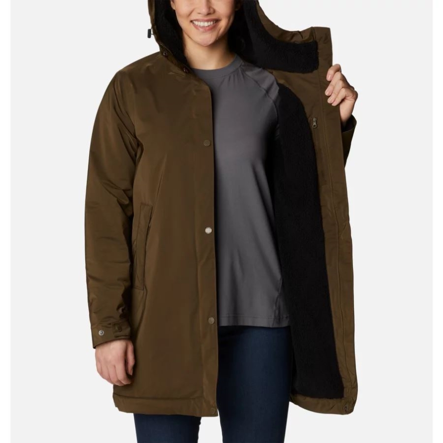 Women's Clermont Lined Rain Jacket Olive Green Columbia
