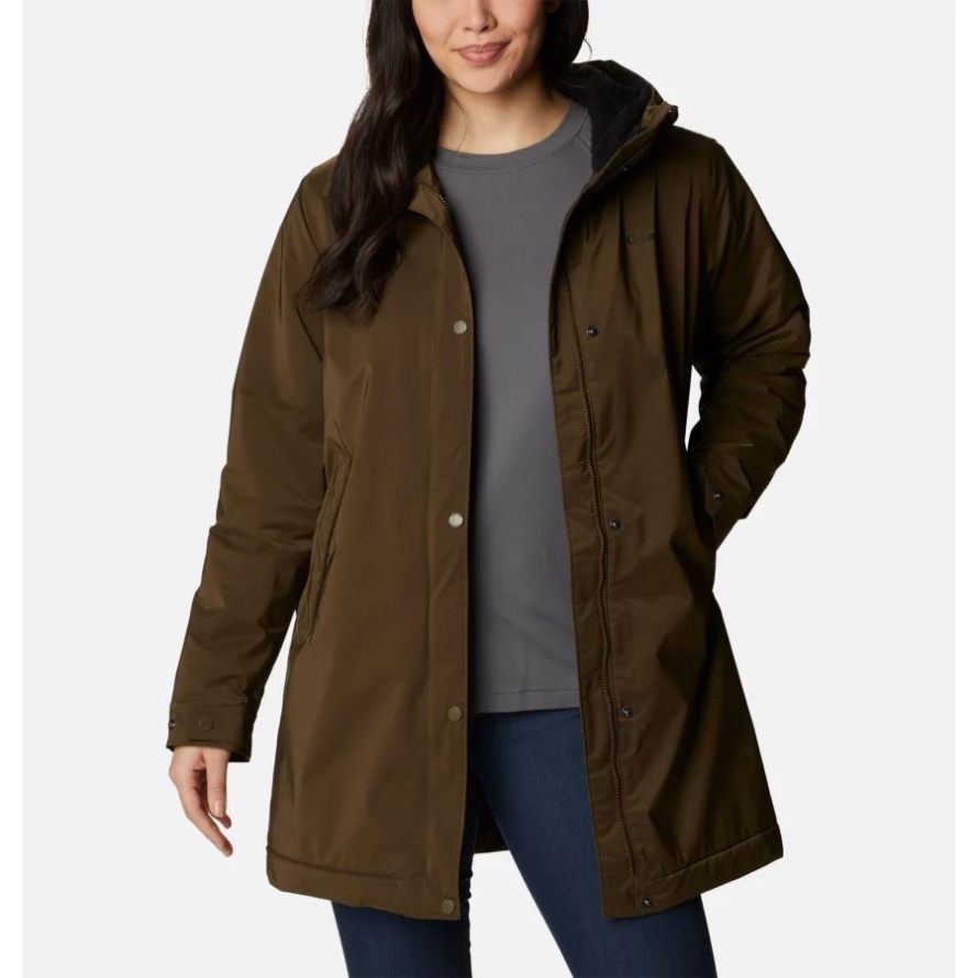 Women's Clermont Lined Rain Jacket Olive Green Columbia