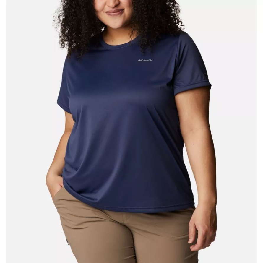 Women's Columbia Hike Short Sleeve Crew Shirt Plus Size Nocturnal Columbia