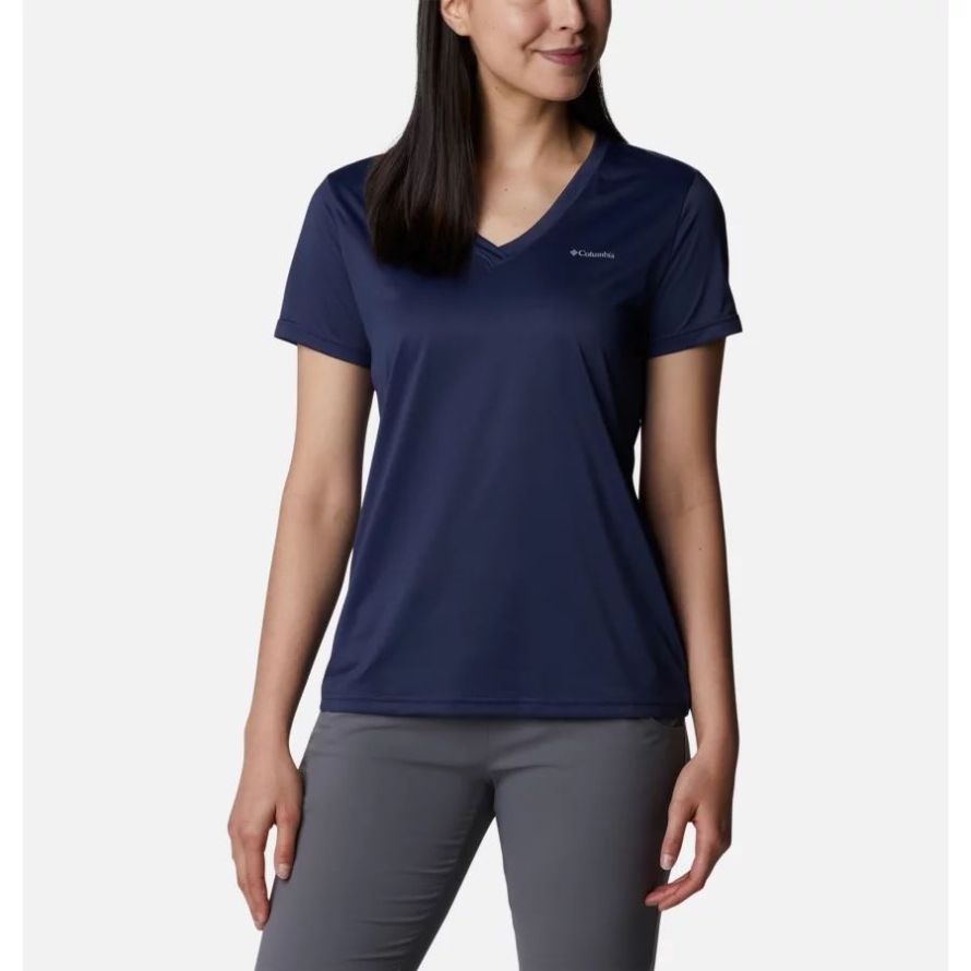 Women's Columbia Hike Short Sleeve V-Neck Shirt Columbia Nocturnal
