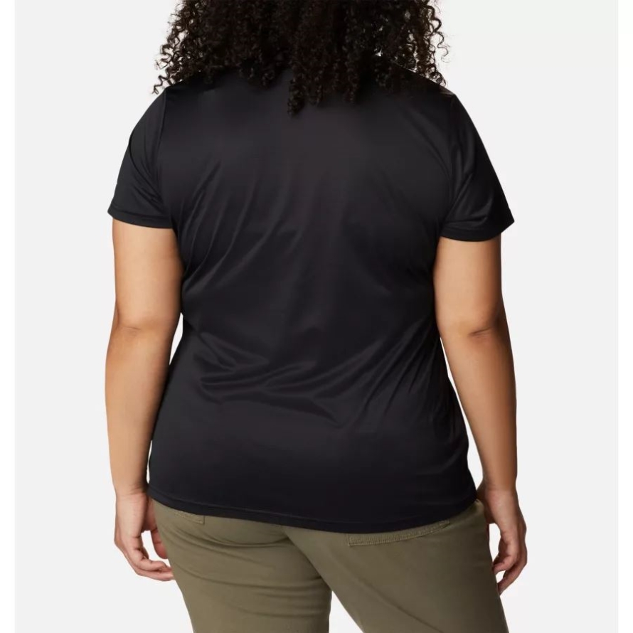 Women's Columbia Hike Short Sleeve V Neck Shirt Plus Size Black Columbia