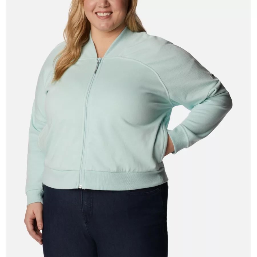Women's Columbia Lodge French Terry Full Zip Jacket Plus Size Icy Morn Columbia